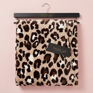 NWT Rachel Zoe Leopard Animal Print Decorative Throw Blanket